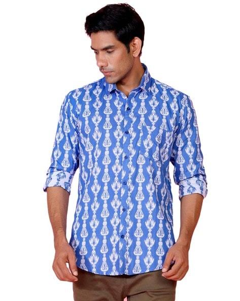 graphic print shirt with patch pocket