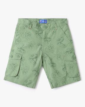 graphic print shorts with insert pockets