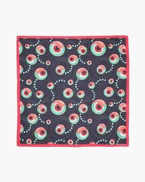 graphic print silk pocket square