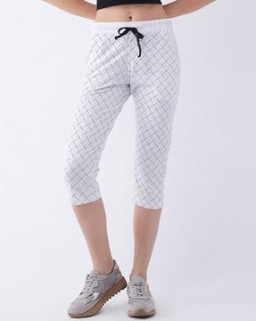 graphic print slim fit capris