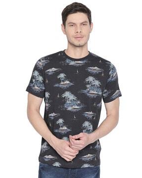 graphic print slim fit crew-neck t-shirt