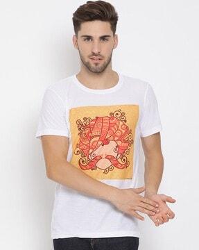 graphic print slim fit crew-neck t-shirt