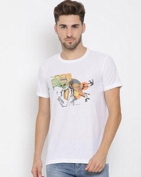 graphic print slim fit crew-neck t-shirt