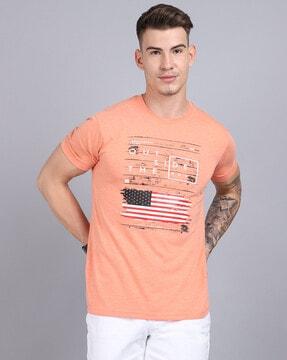 graphic print slim fit crew-neck t-shirt