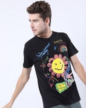 graphic print slim fit crew-neck t-shirt