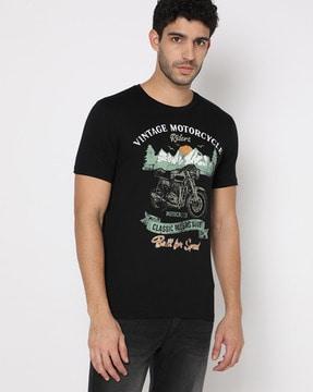 graphic print slim fit crew-neck t-shirt