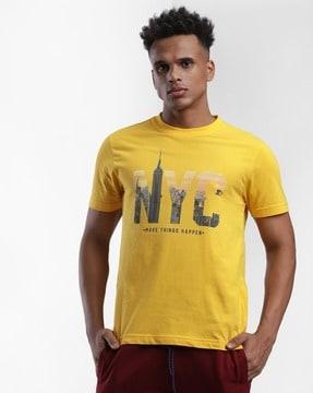 graphic print slim fit crew-neck t-shirt