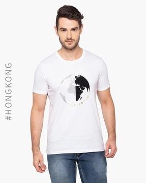 graphic print slim fit crew-neck t-shirt