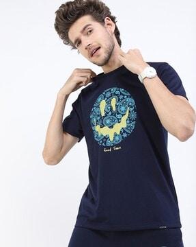 graphic print slim fit crew-neck t-shirt