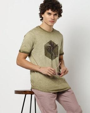 graphic print slim fit crew-neck t-shirt