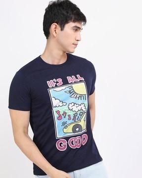 graphic print slim fit crew-neck t-shirt