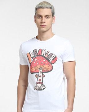 graphic print slim fit crew-neck t-shirt