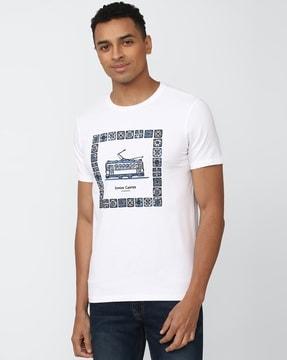 graphic print slim fit crew-neck t-shirt