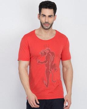 graphic print slim fit crew-neck t-shirt