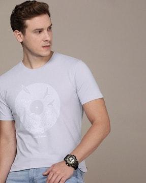 graphic print slim fit crew-neck t-shirt