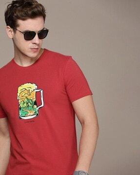 graphic print slim fit crew-neck t-shirt