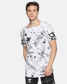 graphic print slim fit crew-neck t-shirt