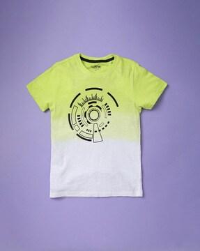 graphic print slim fit round-neck t-shirt