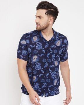 graphic print slim fit shirt