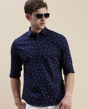 graphic print slim fit shirt