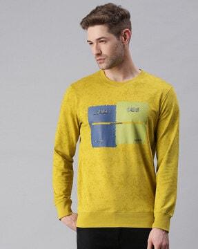 graphic print slim fit sweatshirt