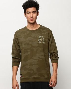 graphic print slim fit sweatshirt