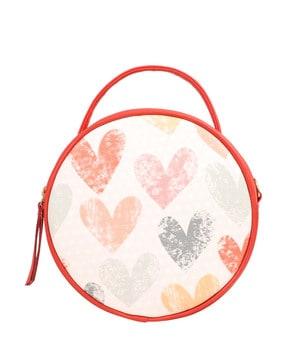 graphic print sling bag with detachable strap