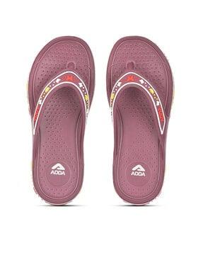 graphic print slip-on thong flip-flops