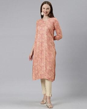 graphic print straight kurta