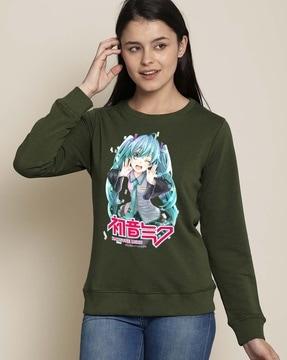 graphic print sweatshirt with full-length sleeves