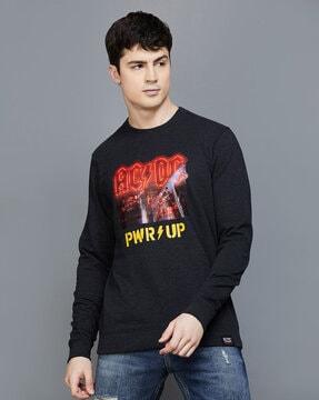 graphic print sweatshirt with ribbed hems