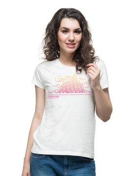 graphic print t-shirt  with short sleeves