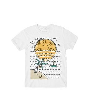 graphic print t-shirt with crew neck