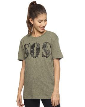 graphic print t-shirt with round neck