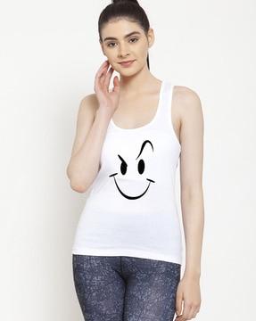 graphic print tank top