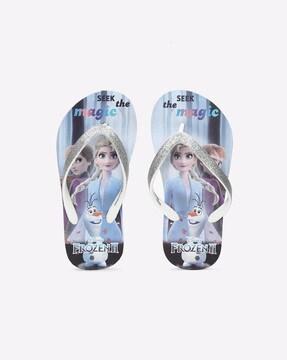 graphic print thong-strap flip-flops