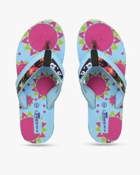 graphic print thong-strap flip-flops