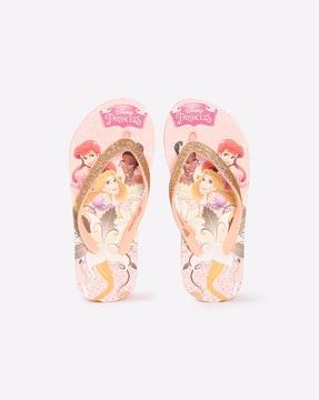 graphic print thong-strap flip-flops