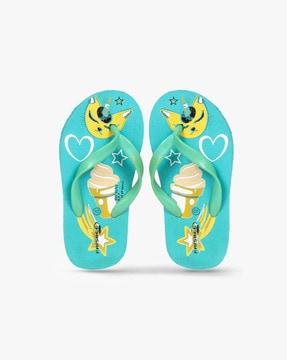 graphic print thong-strap flip-flops