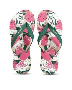 graphic print thong-strap flip-flops