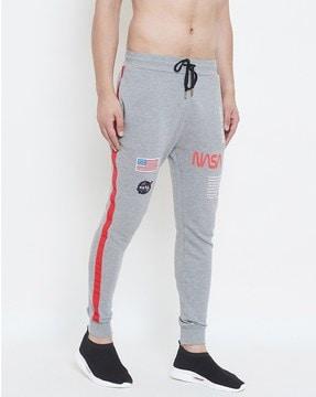 graphic print track pants