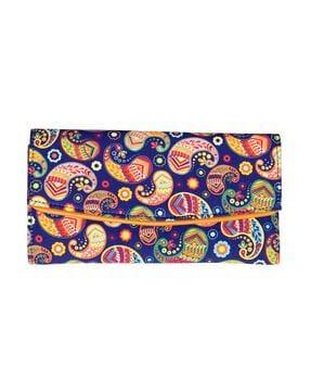 graphic print tri-fold wallet