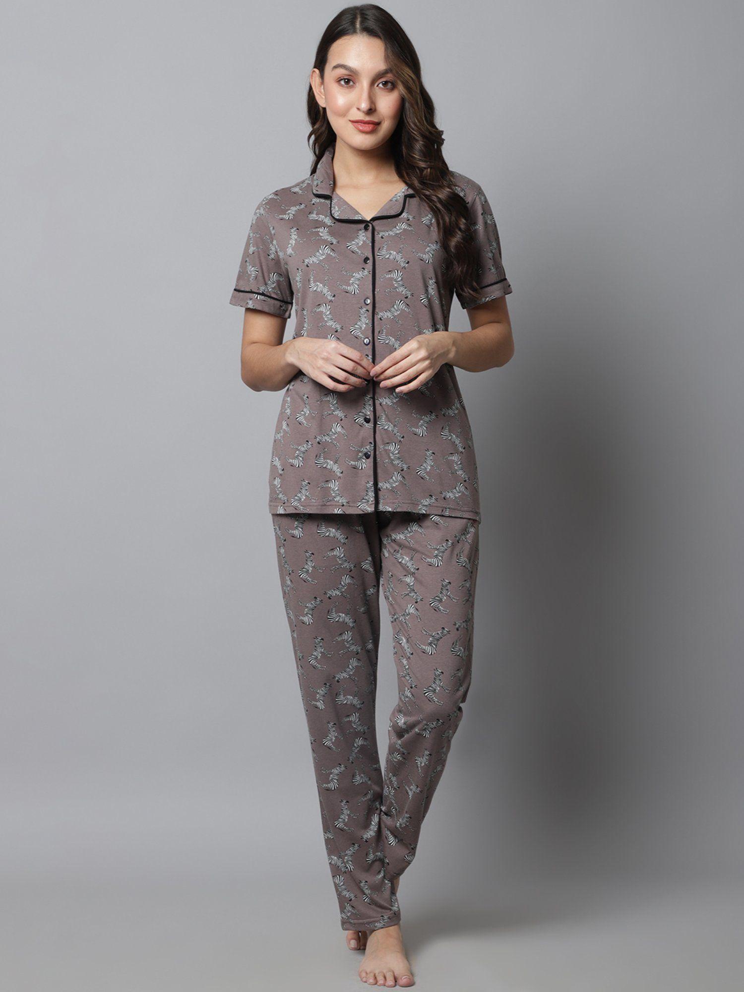 graphic printed night suit (set of 2)