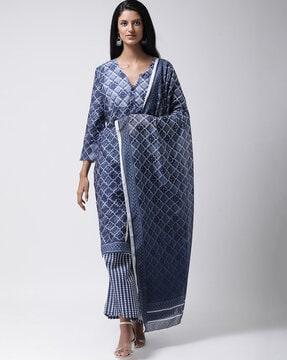 graphic printed round neck kurti