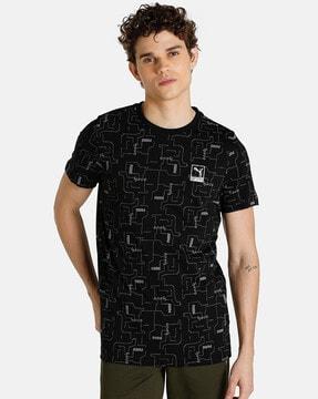 graphic printed slim fit crew- neck t-shirt