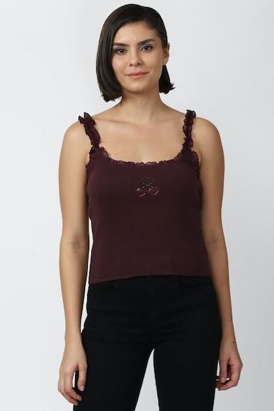 graphic regular fit cropped camisole tops