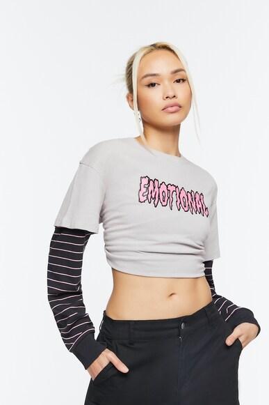 graphic regular fit cropped crop tops