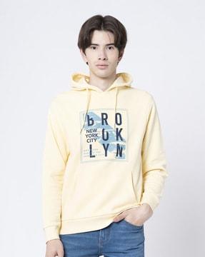graphic regular fit hoodie for men