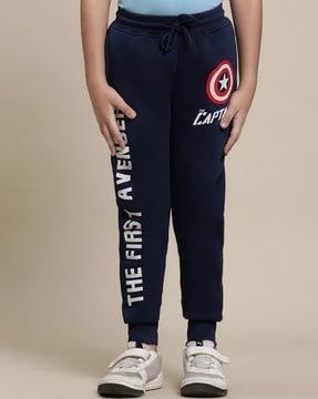 graphic regular fit joggers with drawstrings