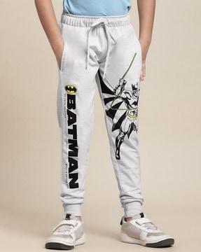 graphic regular fit joggers with drawstrings